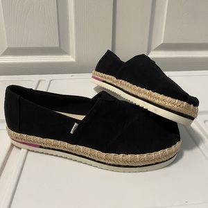 Toms Black Espadrille Flats